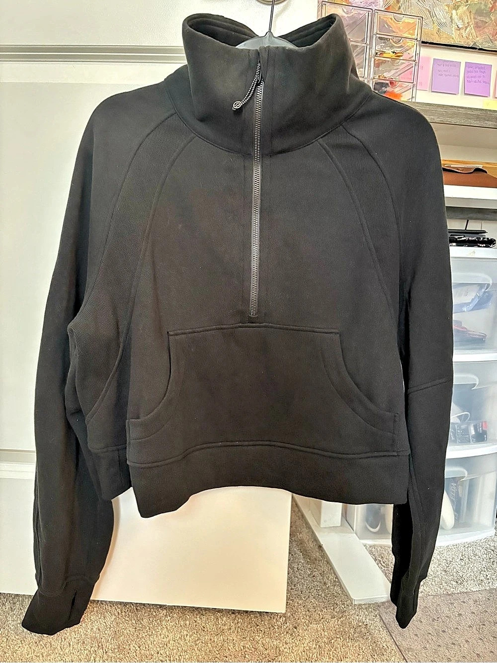 lululemon Scuba Oversized Funnel-Neck Half-Zip Black Medium